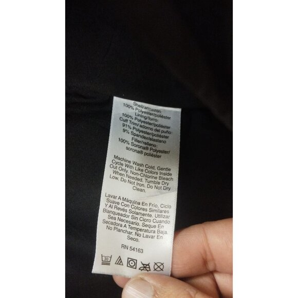 DKNY Long Puffer Coat Womens XXL Black Quilted Hooded Winter Jacket Sorona Fill - Picture 4 of 4